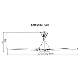 KDK 56" 5 BLADE R/CONTROL CEILING FAN WITH DC MOTOR - ELEGANT GREY | K14PH-EY